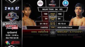 เพชร แฟร์เท็กซ์ VS เพชรปรีชา ส.การไฟฟ้า “Fairtex Fight มวยมันพันธุ์ EXTREME” (2 พ.ย.67) 