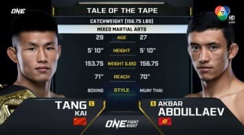 ถัง ไค vs อักบาร์ อับดุลลาเอฟ | ONE FIGHT NIGHT 27 | CH7HD | 11 ม.ค. 2568
