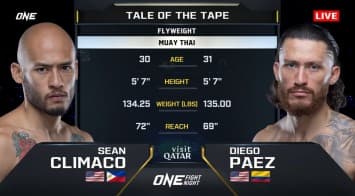 ฌอน คลิมาโค vs ดิเอโก ปาเอซ | ONE FIGHT NIGHT 28 | CH7HD | 8 ก.พ. 2568