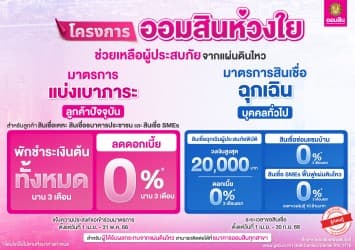 “ออมสิน” เร่งช่วยเหลือผู้ประสบเหตุแผ่นดินไหวที่ได้รับผลกระทบ ทั้งรายย่อยและผู้ประกอบการ ลูกค้าเดิม“พักจ่ายต้น ลดดอกเบี้ย 0 นาน 3 เดือน” และมอบสินเชื่อฉุกเฉิน ซ่อมบ้าน และ SME