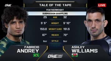 ฟาบริซิโอ แอนเดรย์ VS แอชลีย์ วิลเลียมส์  | ONE FIGHT NIGHT 30 | CH7HD | 5 เม.ย. 2568