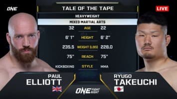 พอล เอลเลียต VS ริวโกะ ทาเคอุจิ | ONE FIGHT NIGHT 30 | CH7HD | 5 เม.ย. 2568