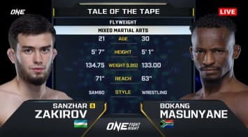 ซานซาร์ ซาคิรอฟ VS โบคัง มาซันเยน | ONE FIGHT NIGHT 30 | CH7HD | 5 เม.ย. 2568