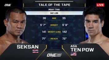 เสกสรร อ.ขวัญเมือง VS เอซา เทน พาว  | ONE FIGHT NIGHT 30 | CH7HD | 5 เม.ย. 2568