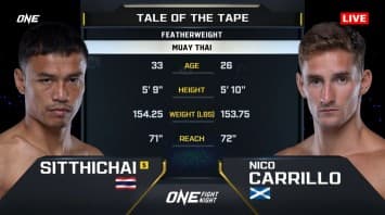 สิทธิชัย ศิษย์สองพี่น้อง VS นิโค คาร์ริลโล | ONE FIGHT NIGHT 30 | CH7HD | 5 เม.ย. 2568